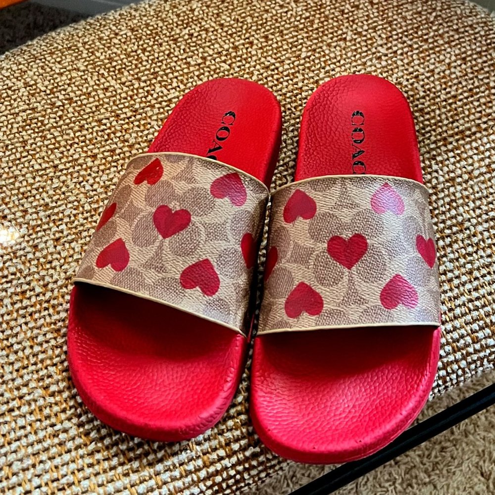 Coach Udele Sport Slide with Heart Print